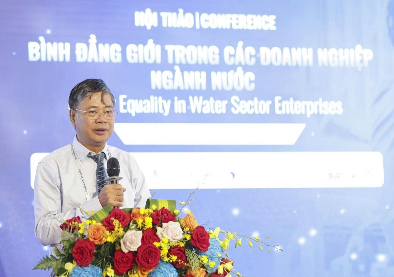 Ông Nguyễn Ngọc Điệp cho rằng, thúc đẩy bình đẳng giới là động lực phát triển bền vững của doanh nghiệp ngành Nước. Ảnh: Nguyễn Thủy.