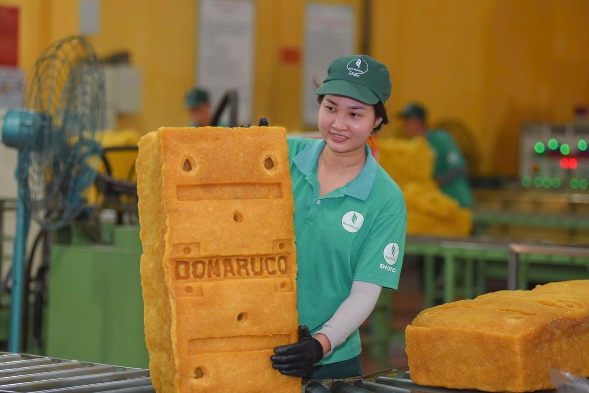 Chế biến cao su tại Tổng Công ty Cao su Đồng Nai. Ảnh: VRG.