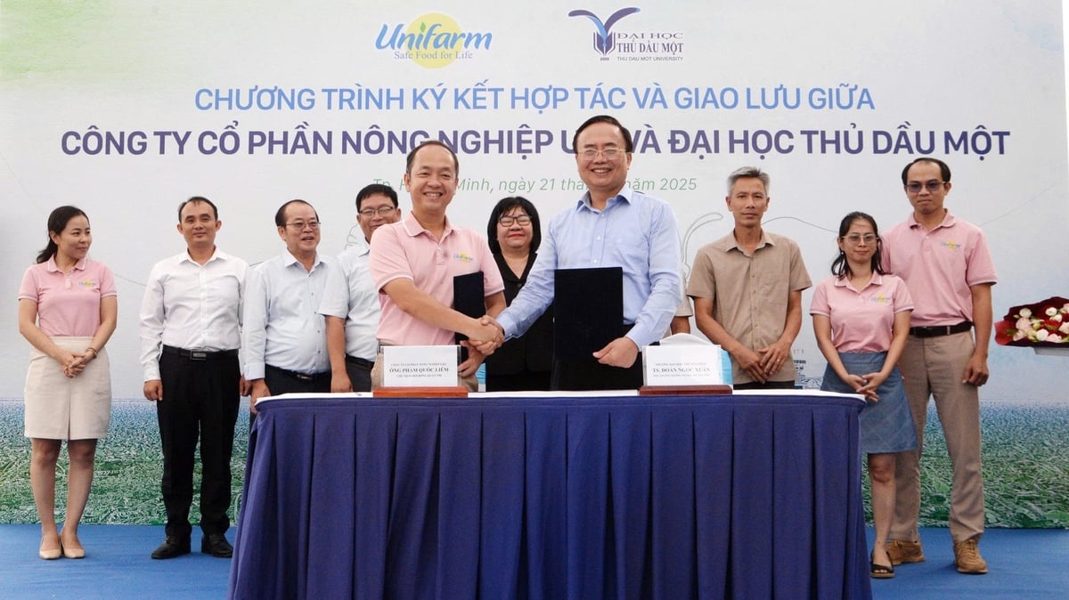 Sự hợp tác giữa Unifarm và Đại học Thủ Dầu Một sẽ góp phần đào tạo nhân lực chất lượng cao cho ngành nông nghiệp. Ảnh: Trần Phi.