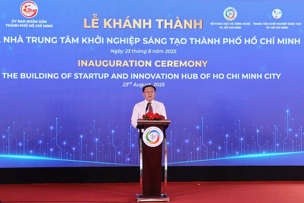 Ông Lâm Đình Thắng, Giám đốc Sở Khoa học và Công nghệ TP.HCM phát biểu tại lễ khánh thành. Ảnh: Lưu Niệm. Ông Lâm Đình Thắng, Giám đốc Sở Khoa học và Công nghệ TP.HCM phát biểu tại lễ khánh thành. Ảnh: Lưu Niệm.