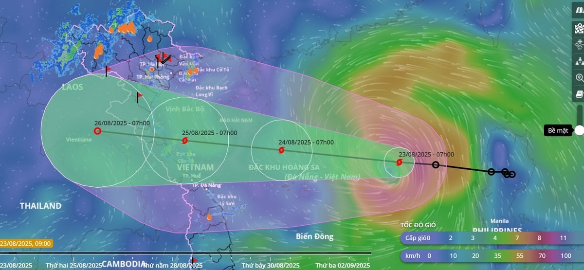 Dự báo diễn biến bão số 5 đến ngày 26/8. Nguồn: https://vndms.dmc.gov.vn/. Dự báo diễn biến bão số 5 đến ngày 26/8. Nguồn: https://vndms.dmc.gov.vn/.