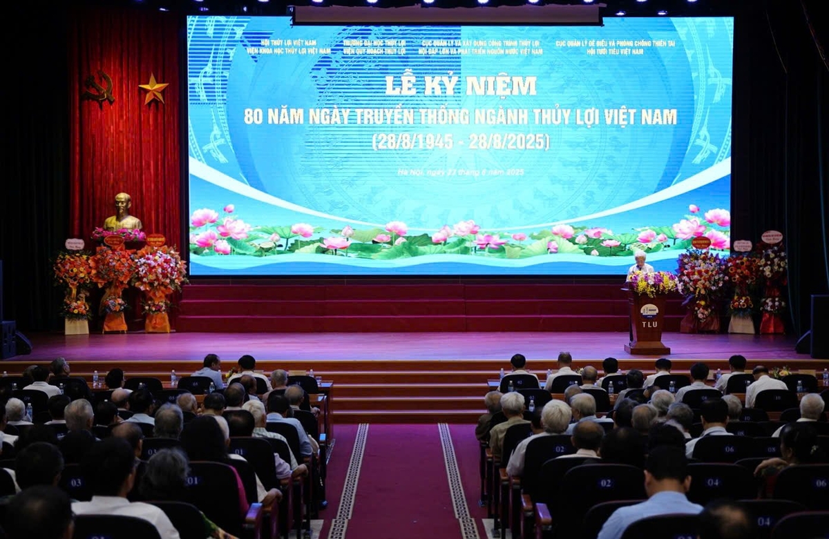 Lễ kỷ niệm 80 năm ngày truyền thống ngành Thủy lợi Việt Nam có sự tham dự của đại diện Hội Thủy lợi Việt Nam, Viện Khoa học Thủy lợi Việt Nam, Trường Đại học Thủy lợi, Cục Quản lý và Xây dựng công trình thủy lợi, Cục Quản lý đê điều và Phòng chống thiên tai... Ảnh: Linh Linh. Lễ kỷ niệm 80 năm ngày truyền thống ngành Thủy lợi Việt Nam có sự tham dự của đại diện Hội Thủy lợi Việt Nam, Viện Khoa học Thủy lợi Việt Nam, Trường Đại học Thủy lợi, Cục Quản lý và Xây dựng công trình thủy lợi, Cục Quản lý đê điều và Phòng chống thiên tai... Ảnh: Linh Linh.