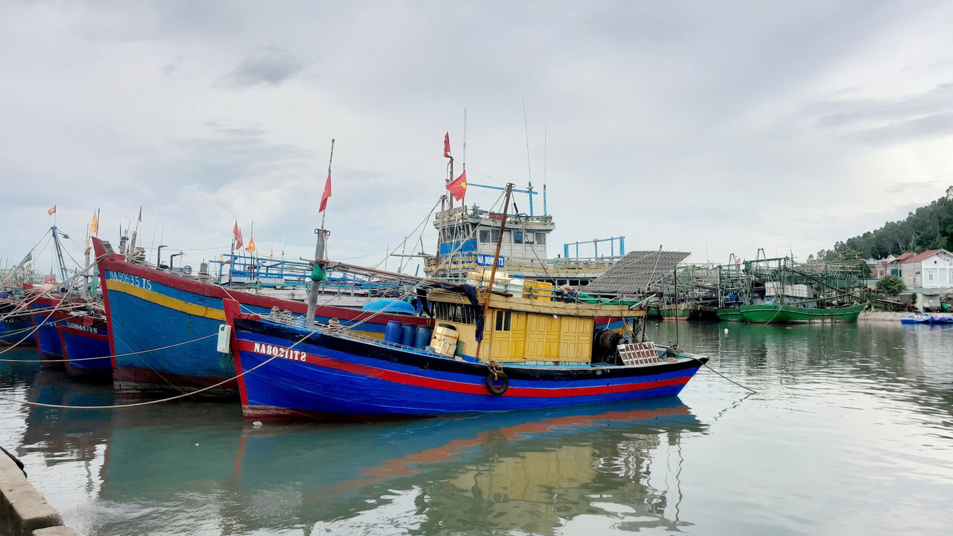 Tàu, thuyền của ngư dân đã về nơi neo đậu, tránh trú an toàn tại Lạch Quèn ở xã Quỳnh Phú. Ảnh: Hữu Tình. Tàu, thuyền của ngư dân đã về nơi neo đậu, tránh trú an toàn tại Lạch Quèn ở xã Quỳnh Phú. Ảnh: Hữu Tình.