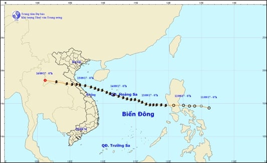 Diễn biến của bão Doksuri năm 2017. Ảnh: NCHMF. Diễn biến của bão Doksuri năm 2017. Ảnh: NCHMF.