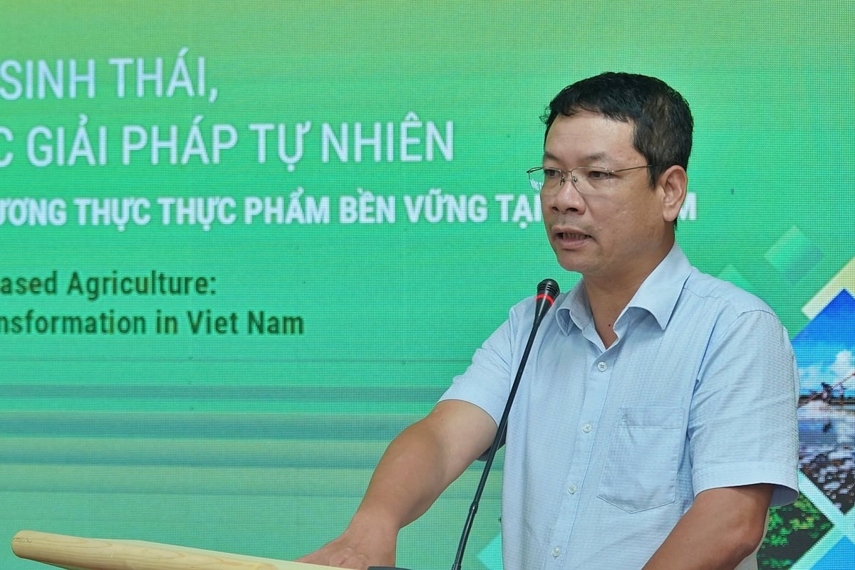 Phó Vụ trưởng Vũ Thanh Liêm: 'Nông nghiệp sinh thái vừa bảo vệ đa dạng sinh học, vừa tăng sức chống chịu trước biến đổi khí hậu'. Ảnh: Bảo Thắng.