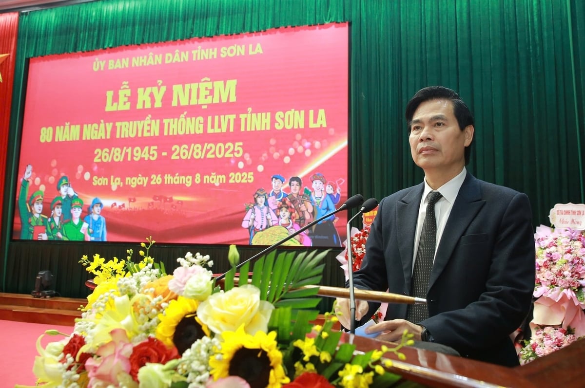 Ông Hoàng Quốc Khánh - Bí thư tỉnh Uỷ Sơn La ghi nhận những nỗ lực của các lực lượng vũ trang trong xuyên suốt thời gian vừa qua. Ảnh: Quốc Tuấn.