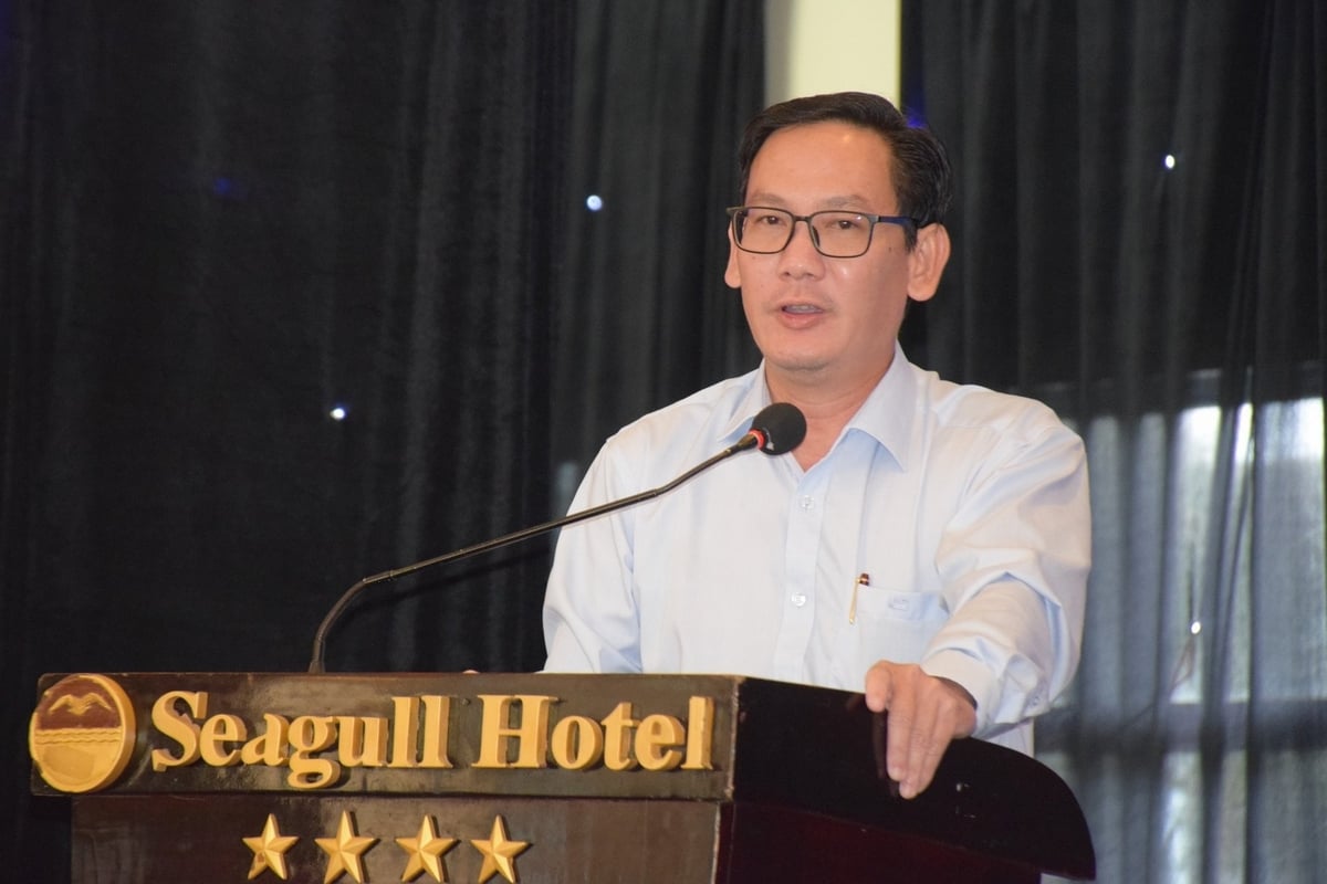 TS Nguyễn Khánh Trung Kiên, Phó Viện trưởng Viện Khoa học - Xã hội vùng Nam bộ, phát biểu tại hội thảo. Ảnh: V.Đ.T.