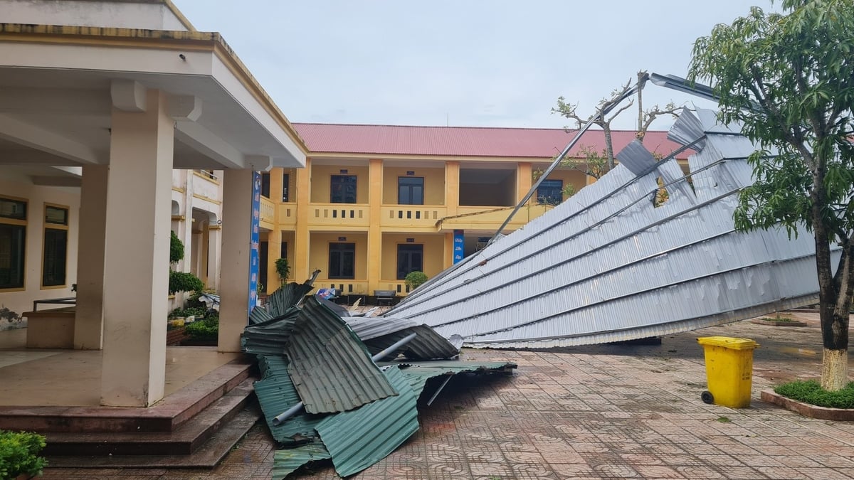 Nhiều trường học trên địa bàn xã Lam Thành bị thiệt hại nặng nề. Ảnh: Việt Khánh. Nhiều trường học trên địa bàn xã Lam Thành bị thiệt hại nặng nề. Ảnh: Việt Khánh.
