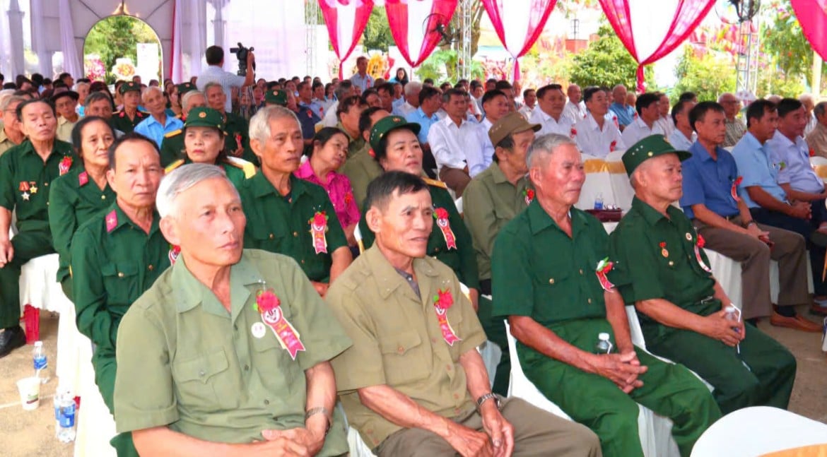 Các Cựu chiến binh Trung đoàn 715 đến tham dự lễ kỷ niệm. Ảnh: Ngọc Thăng.