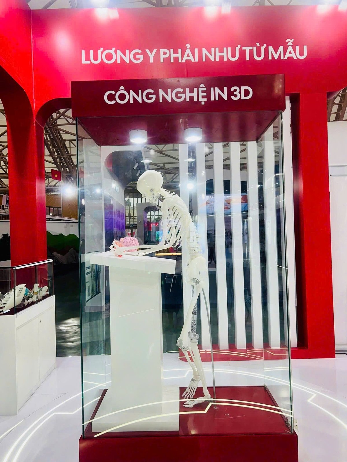 Gian trưng bày Bộ Y tế giới thiệu Công nghệ in 3D trong y học. Ảnh: Truyền thông Bộ Y tế.