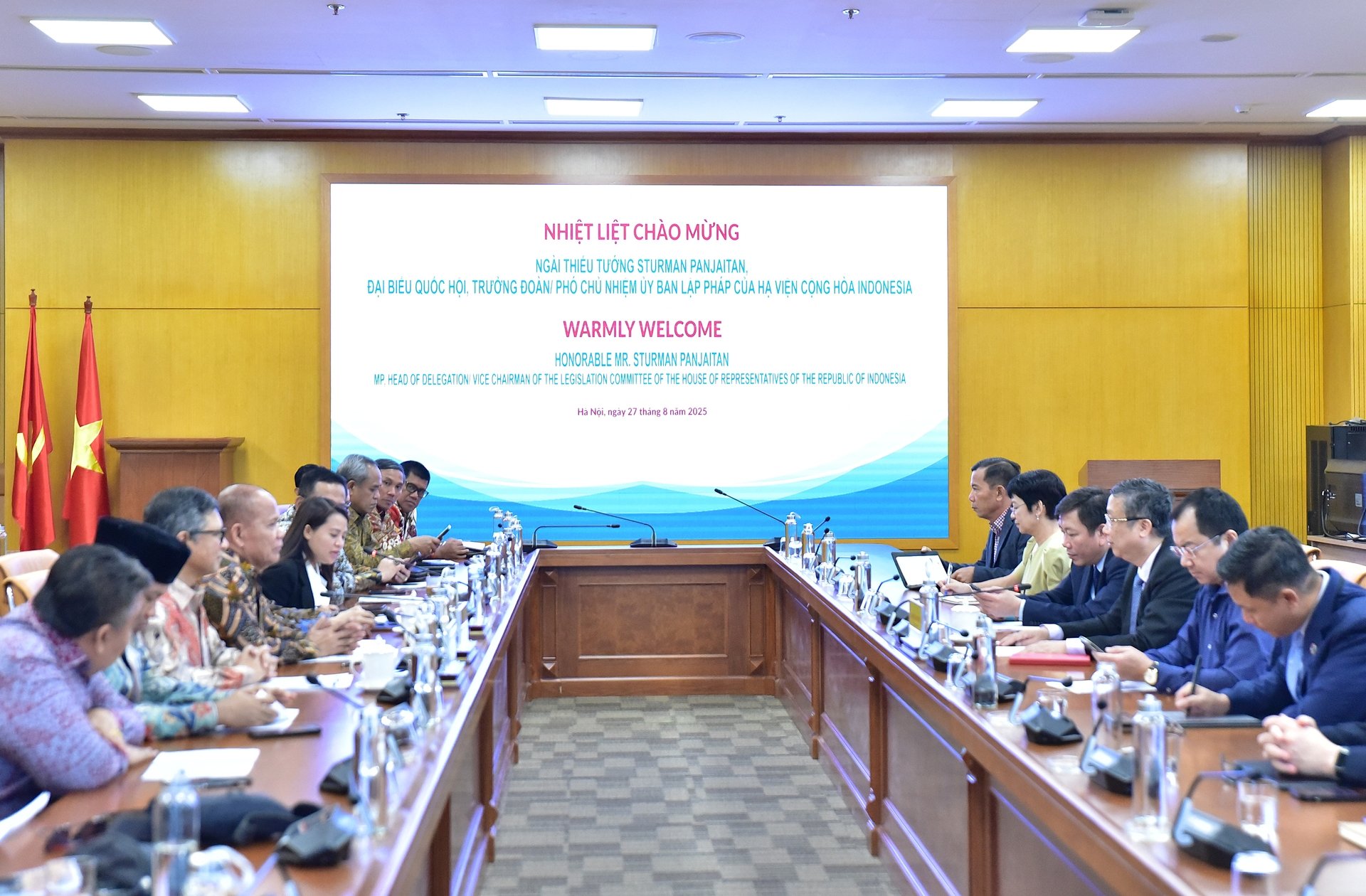 Đoàn công tác Hạ viện Indonesia đến thăm và làm việc tại Bộ NN-MT. Ảnh: Kiều Chi. Đoàn công tác Hạ viện Indonesia đến thăm và làm việc tại Bộ NN-MT. Ảnh: Kiều Chi.
