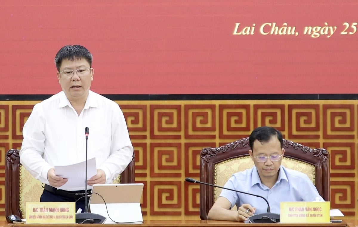 Ông Trần Mạnh Hùng, Giám đốc Sở Văn hóa, Thể thao và Du lịch tỉnh Lai Châu cung cấp thông tin về Tết Độc lập 2025. Ảnh: Hải Đăng. Ông Trần Mạnh Hùng, Giám đốc Sở Văn hóa, Thể thao và Du lịch tỉnh Lai Châu cung cấp thông tin về Tết Độc lập 2025. Ảnh: Hải Đăng.