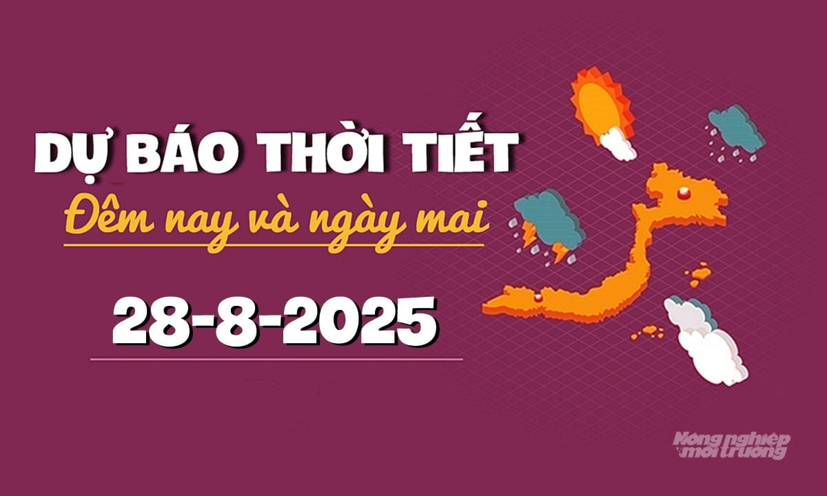 Tin tức thời tiết đêm nay và ngày mai 28/8/2025 trong cả nước Tin tức thời tiết đêm nay và ngày mai 28/8/2025 trong cả nước
