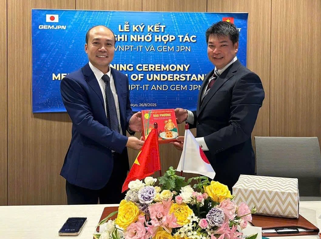 VNPT-IT ký kết hợp tác với Công ty cổ phần GEMJPM (Nhật ) trong lĩnh vực bảo mật. Ảnh: Hưng Mai. VNPT-IT ký kết hợp tác với Công ty cổ phần GEMJPM (Nhật ) trong lĩnh vực bảo mật. Ảnh: Hưng Mai.