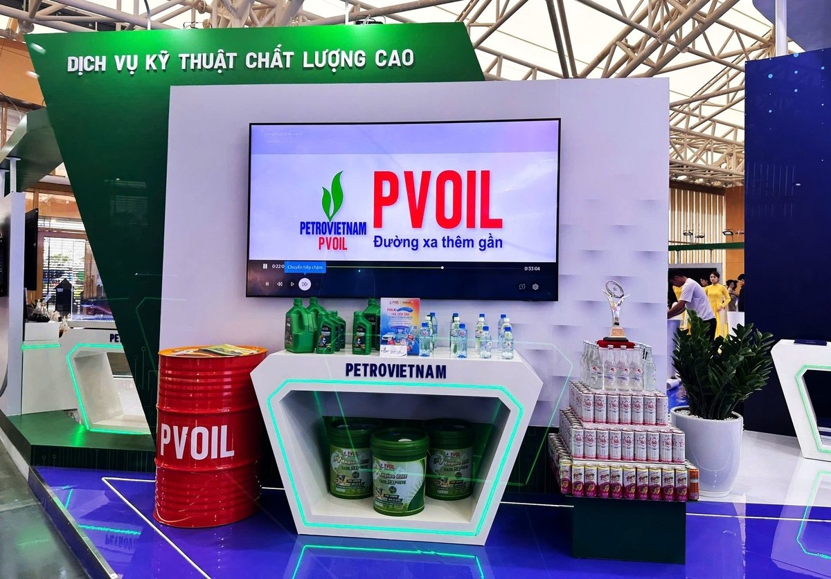 Gian triển lãm của Tổng công ty Dầu Việt Nam (PVOIL). Ảnh: Hằng Thương. Gian triển lãm của Tổng công ty Dầu Việt Nam (PVOIL). Ảnh: Hằng Thương.