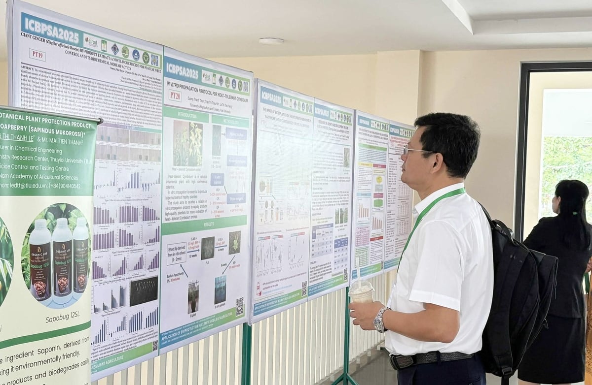 Hội thảo dịp để các nhà nghiên cứu chia sẻ các kết quả nghiên cứu và ứng dụng về phòng trừ sinh học sinh vật hại cây trồng, các thành tựu trong sản xuất nông nghiệp bền vững, thích ứng với biến đổi khí hậu… Ảnh: Văn Dinh. Hội thảo dịp để các nhà nghiên cứu chia sẻ các kết quả nghiên cứu và ứng dụng về phòng trừ sinh học sinh vật hại cây trồng, các thành tựu trong sản xuất nông nghiệp bền vững, thích ứng với biến đổi khí hậu… Ảnh: Văn Dinh.