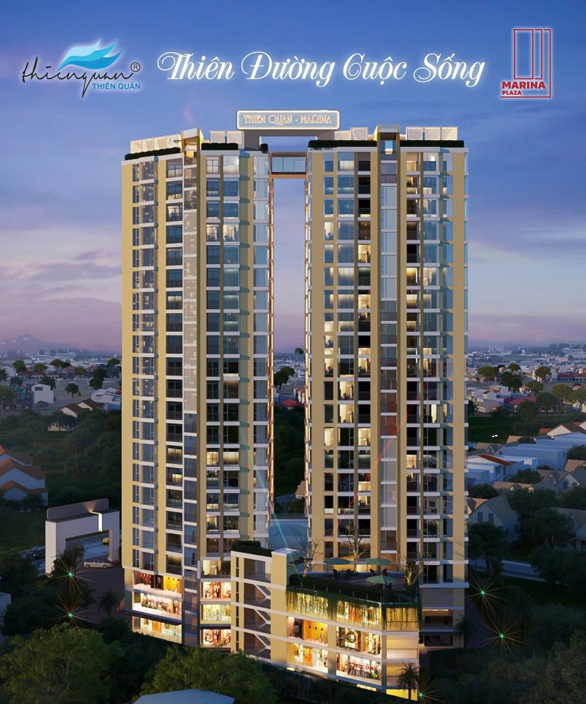 Góc nhìn lung linh về đêm của dự án Thiên Quân – Marina Plaza, biểu tượng mới cho phong cách sống hiện đại tại đô thị miền sông nước miền Tây. Ảnh: Gia Phú. Góc nhìn lung linh về đêm của dự án Thiên Quân – Marina Plaza, biểu tượng mới cho phong cách sống hiện đại tại đô thị miền sông nước miền Tây. Ảnh: Gia Phú.