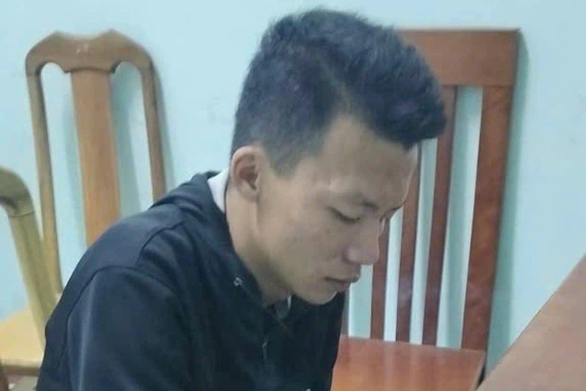 Lê Quốc Tâm tại cơ quan Công an. Ảnh: Công an xã Đăk Pơ. Lê Quốc Tâm tại cơ quan Công an. Ảnh: Công an xã Đăk Pơ.