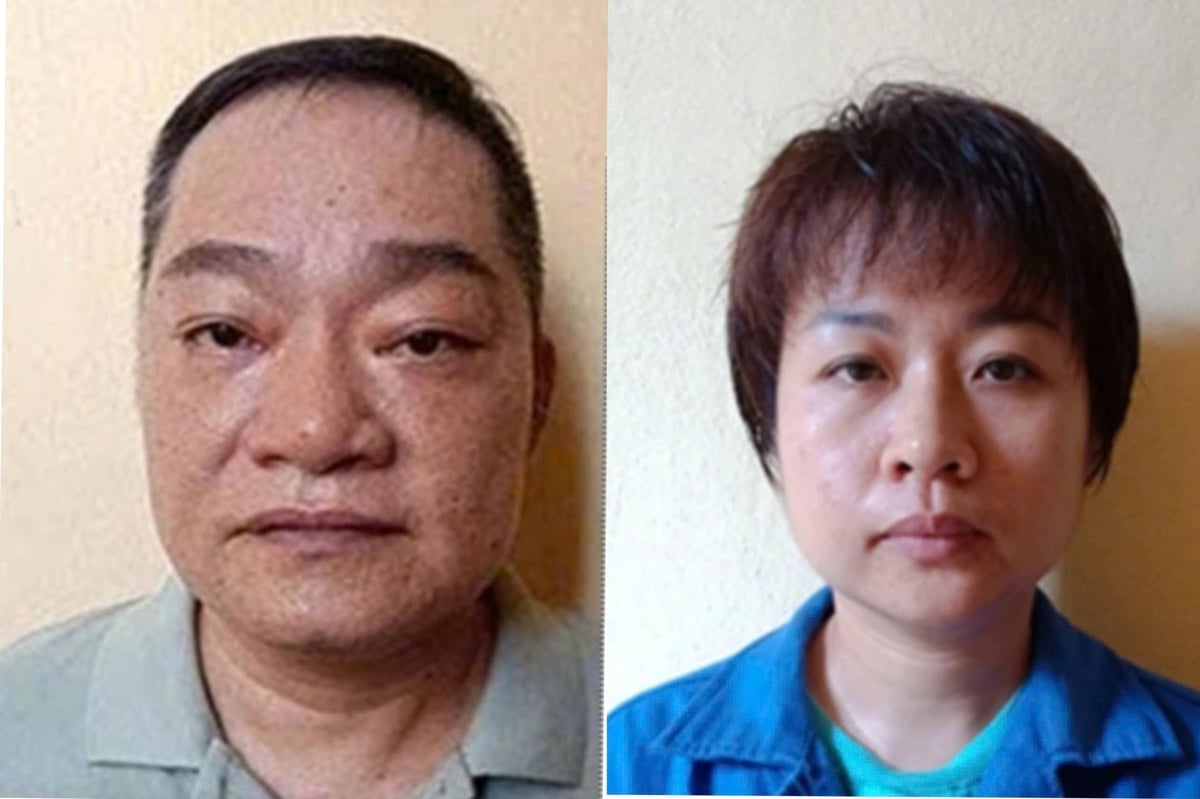 Đối tượng Trần Huy Cường và Phạm Thị Thu Thuỷ. Ảnh: Công an TP Hải Phòng.