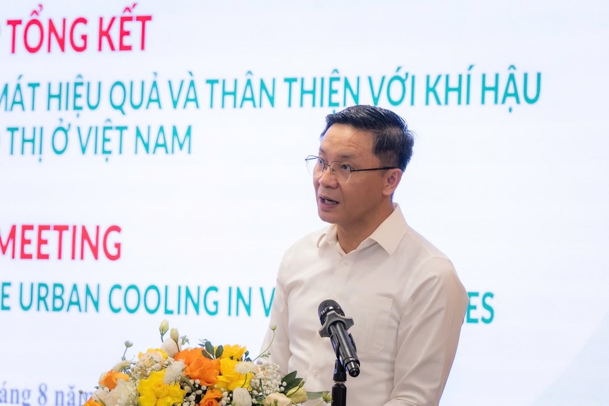 Ông Lê Ngọc Tuấn, Phó Cục trưởng Cục Biến đổi khí hậu cho biết lần đầu tiên khái niệm 'làm mát bền vững' đã được thể chế hóa tại Việt Nam. Ảnh: Minh Tuấn.