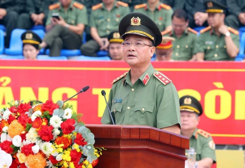 Thượng tướng Phạm Thế Tùng - Thứ trưởng Bộ Công an phát biểu chỉ đạo tại Lễ ra quân. Ảnh: Bộ Công an. Thượng tướng Phạm Thế Tùng - Thứ trưởng Bộ Công an phát biểu chỉ đạo tại Lễ ra quân. Ảnh: Bộ Công an.