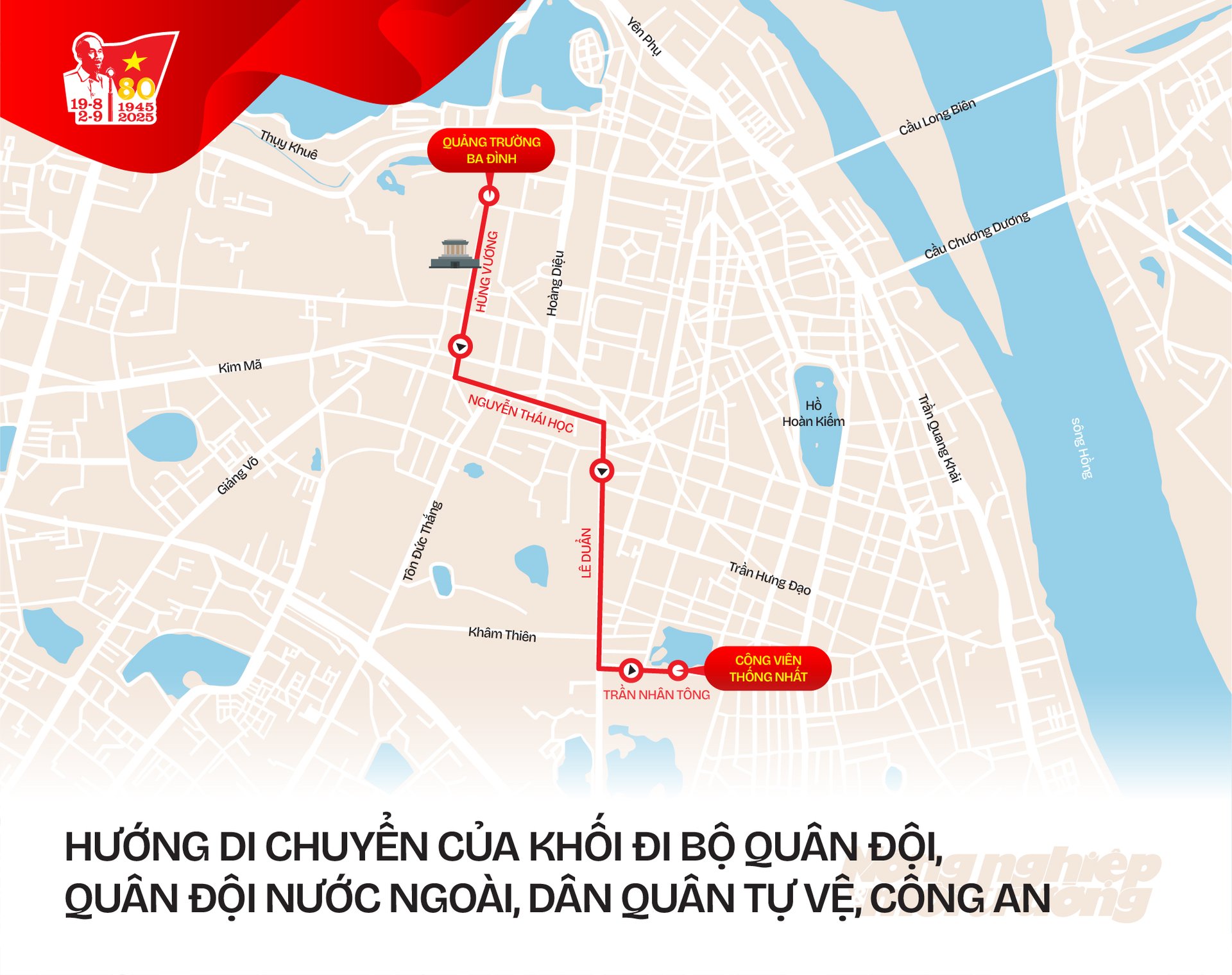 Tuyến số 3: Nguyễn Thái Học - Lê Duẩn, kết thúc tại Công viên Thống Nhất. Tuyến số 3: Nguyễn Thái Học - Lê Duẩn, kết thúc tại Công viên Thống Nhất.