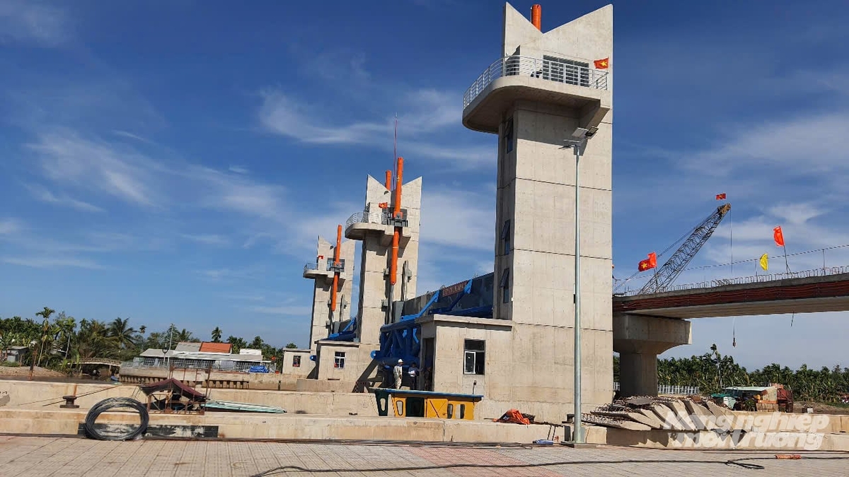 Hệ thống cống kiểm soát lũ và điều tiết nước nội đồng ở An Giang, góp phần bảo vệ sản xuất nông nghiệp rất hiệu quả. Ảnh: Lê Hoàng Vũ.