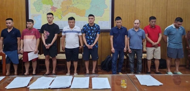 Các đối tượng bị lực lượng Công an bắt giữ. Ảnh: Công an tỉnh Bắc Ninh.