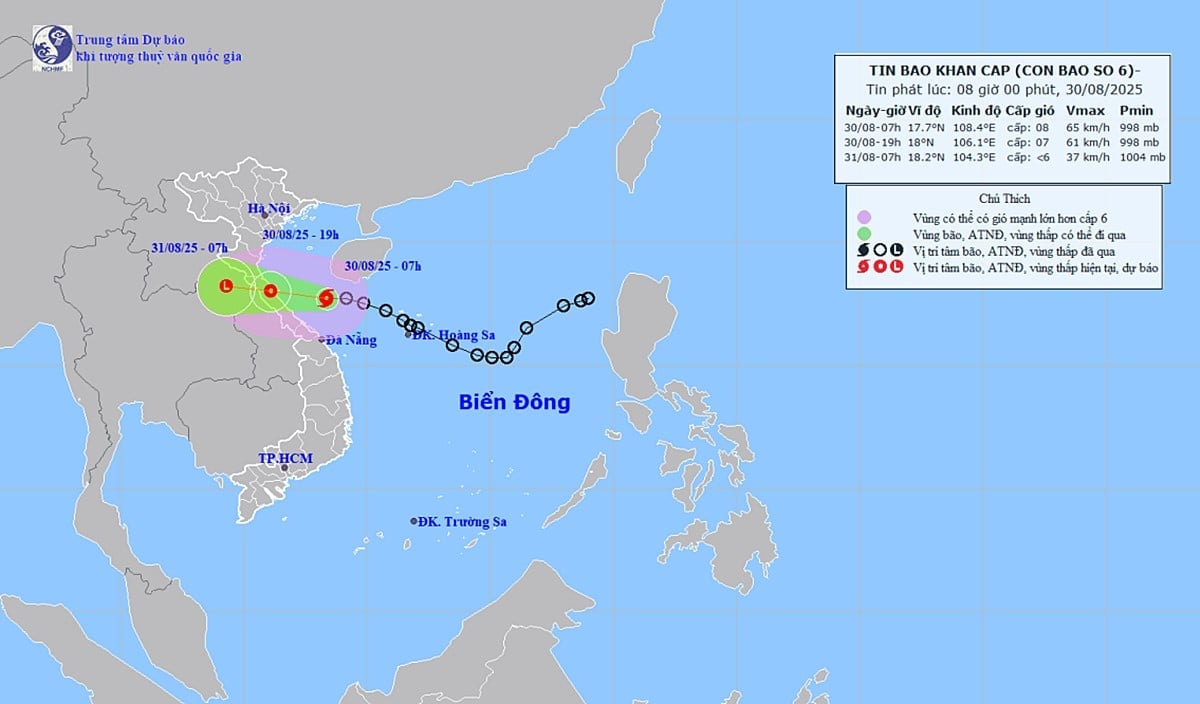 Dự báo hướng di chuyển của cơn bão số 6 (Nongfa) mới nhất. Ảnh: TT Dự báo KTTV Quốc gia Dự báo hướng di chuyển của cơn bão số 6 (Nongfa) mới nhất. Ảnh: TT Dự báo KTTV Quốc gia