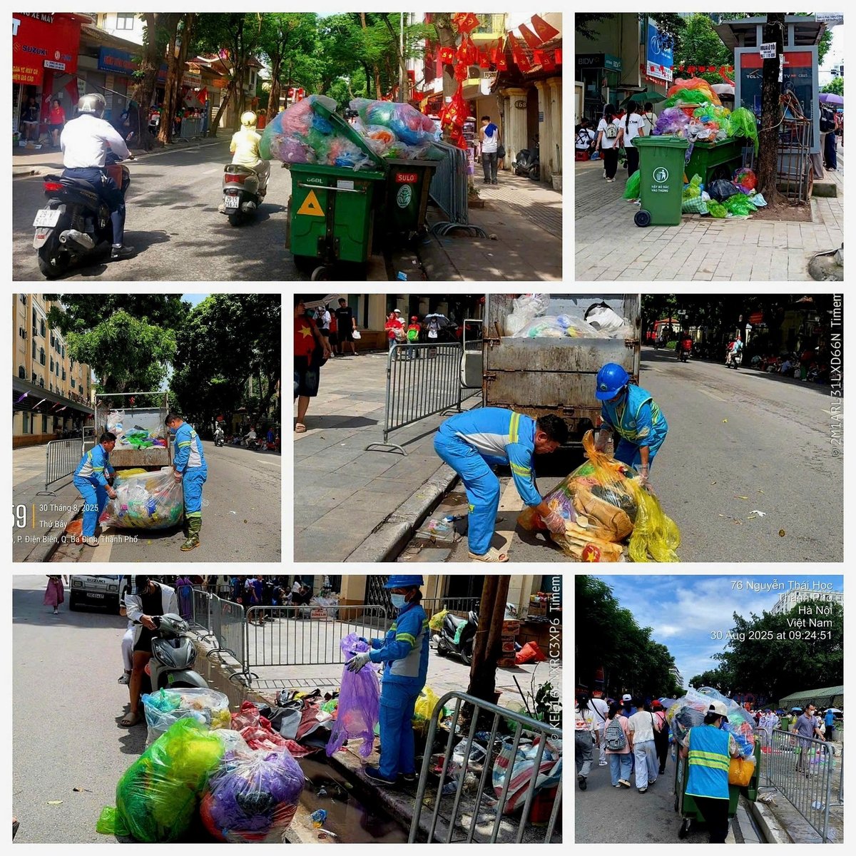 Rác do người đi xem lễ Tổng duyệt để lại. Ảnh: Quang Trung - Quan Hưng. Rác do người đi xem lễ Tổng duyệt để lại. Ảnh: Quang Trung - Quan Hưng.