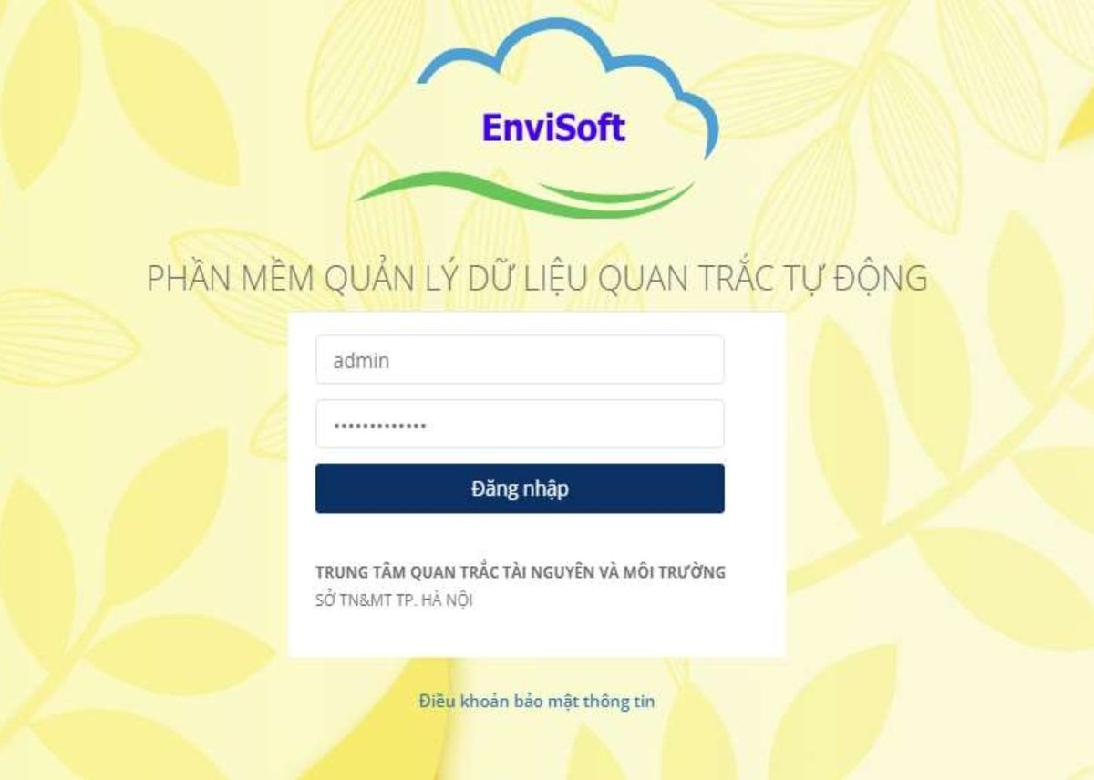 Phần mềm Quản lý dữ liệu quan trắc tự động. Ảnh: Khương Trung. Phần mềm Quản lý dữ liệu quan trắc tự động. Ảnh: Khương Trung.
