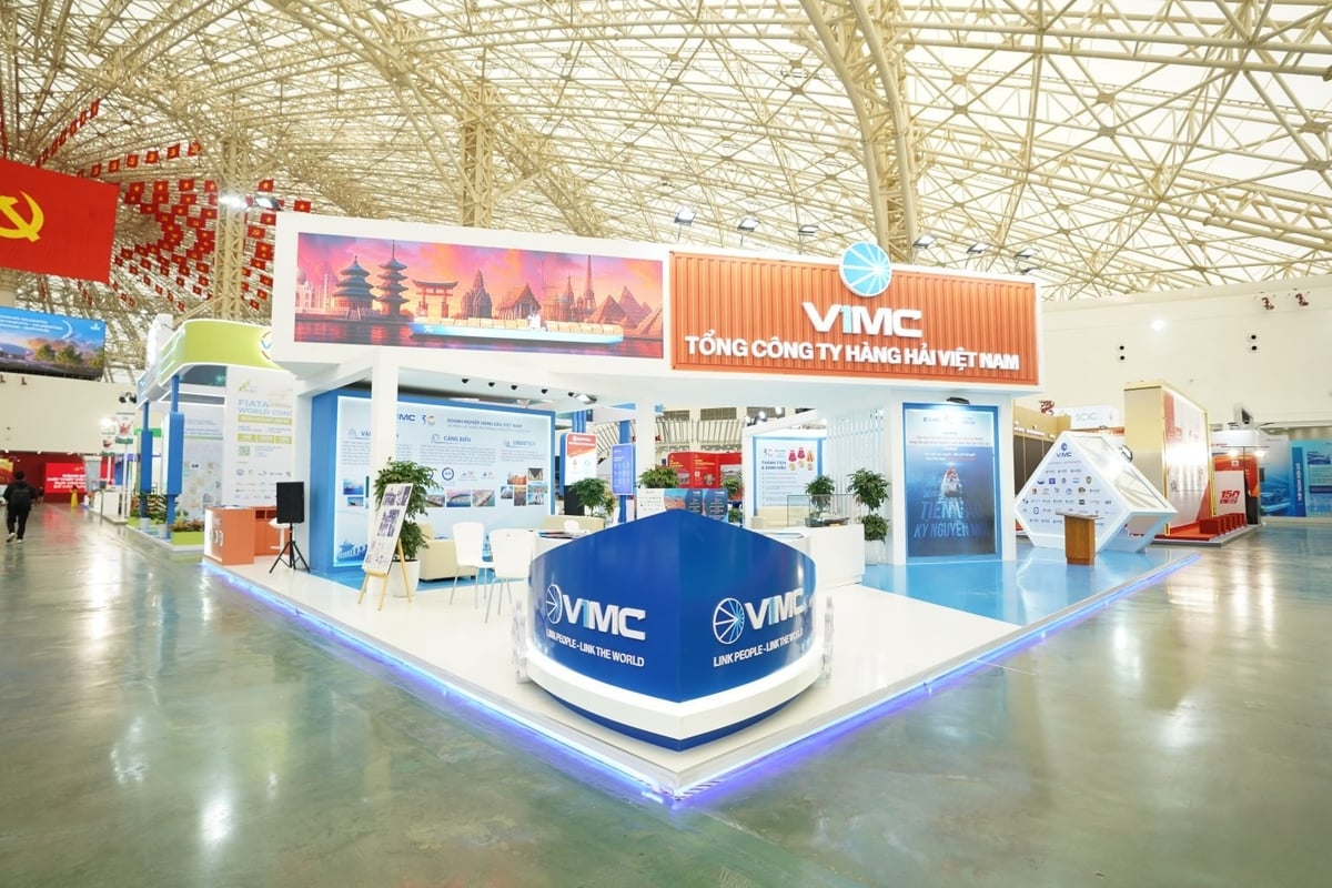 Toàn cảnh gian trưng bày của VIMC tại Triển lãm A80. Ảnh: VIMC. Toàn cảnh gian trưng bày của VIMC tại Triển lãm A80. Ảnh: VIMC.