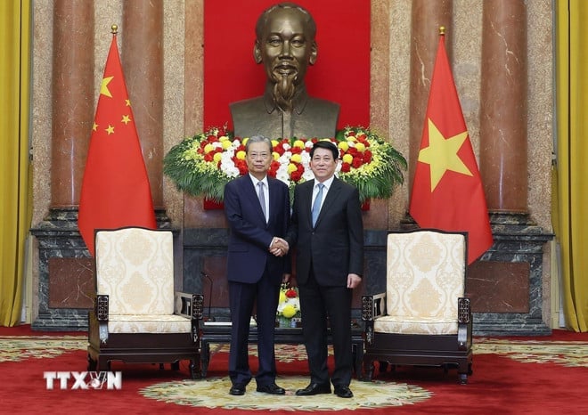 Chủ tịch nước Lương Cường tiếp Ủy viên trưởng Nhân đại toàn quốc Trung Quốc Triệu Lạc Tế. Ảnh: TTXVN. Chủ tịch nước Lương Cường tiếp Ủy viên trưởng Nhân đại toàn quốc Trung Quốc Triệu Lạc Tế. Ảnh: TTXVN.
