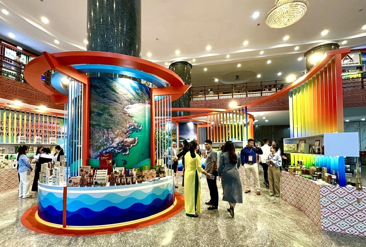 Không gian trưng bày triển lãm Xúc tiến đầu tư tỉnh Gia Lai năm 2025. Ảnh: Đăng Lâm. 