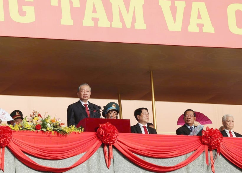 Tổng Bí thư Tô Lâm đọc diễn văn tại Lễ Kỷ niệm 80 năm Quốc khánh nước CHXHCN Việt Nam sáng 2/9. Ảnh: TTXVN. Tổng Bí thư Tô Lâm đọc diễn văn tại Lễ Kỷ niệm 80 năm Quốc khánh nước CHXHCN Việt Nam sáng 2/9. Ảnh: TTXVN.