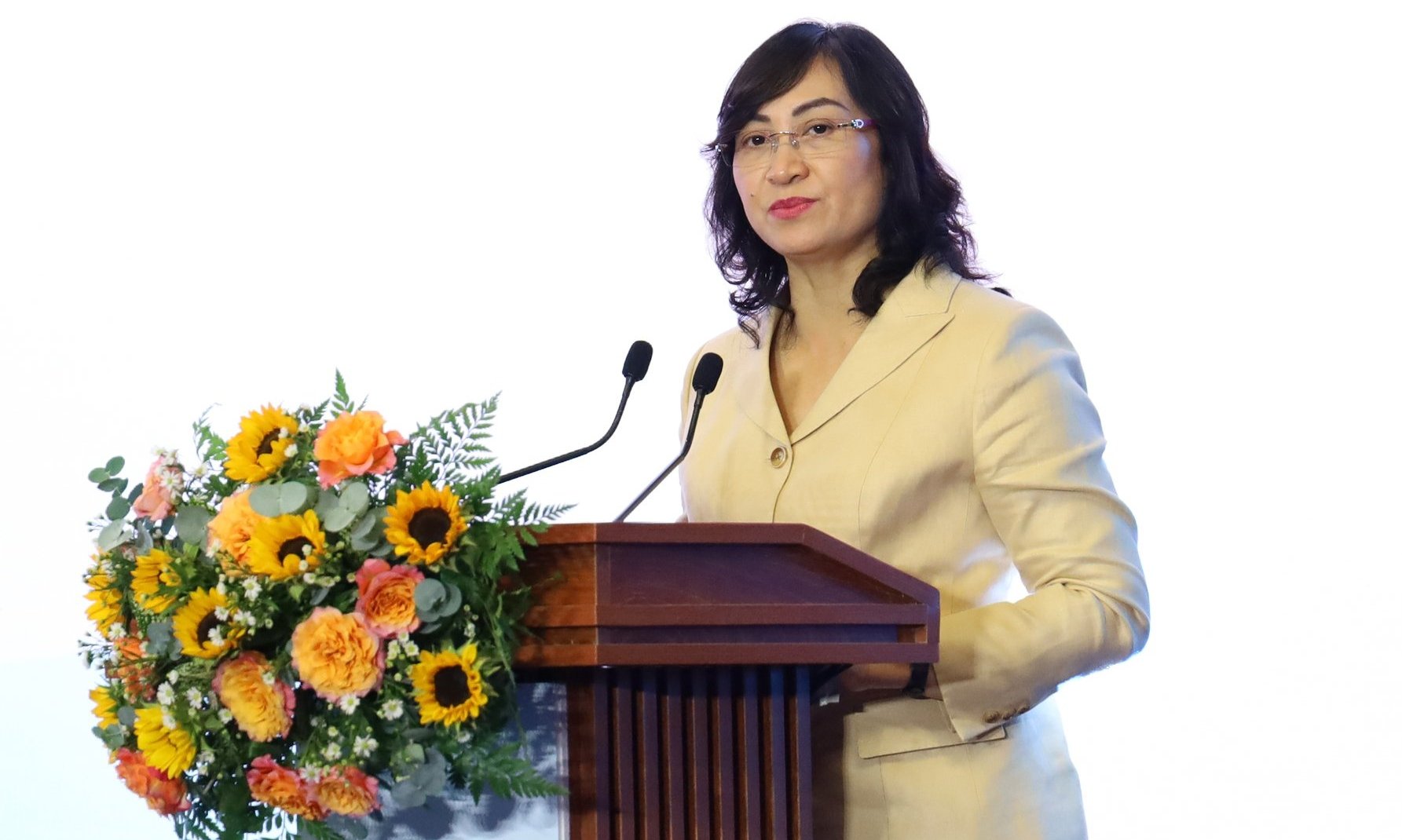 Thứ trưởng Bộ Công Thương Phan Thị Thắng phát biểu tại Diễn đàn Xuất khẩu 2025. Ảnh: BTC. Thứ trưởng Bộ Công Thương Phan Thị Thắng phát biểu tại Diễn đàn Xuất khẩu 2025. Ảnh: BTC.
