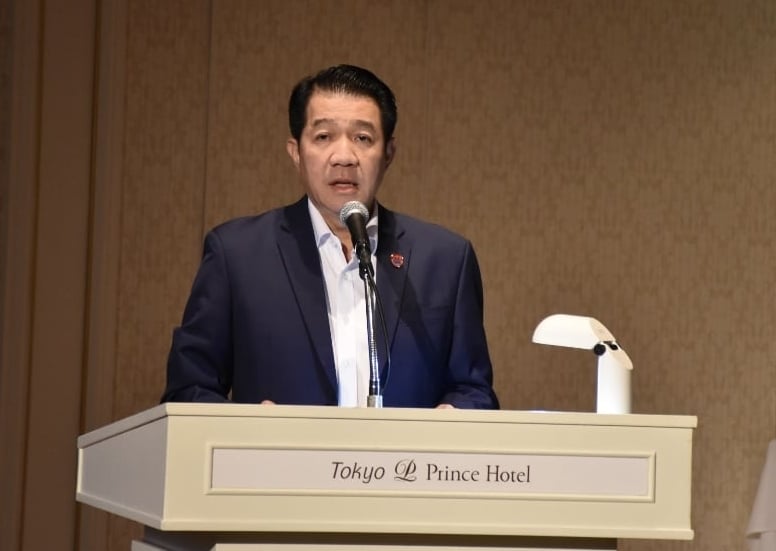 Mr. Vu Manh Hung, Chairman of the Board and CEO of Hung Nhon Group, speaks at the conference. Photo: ICD.