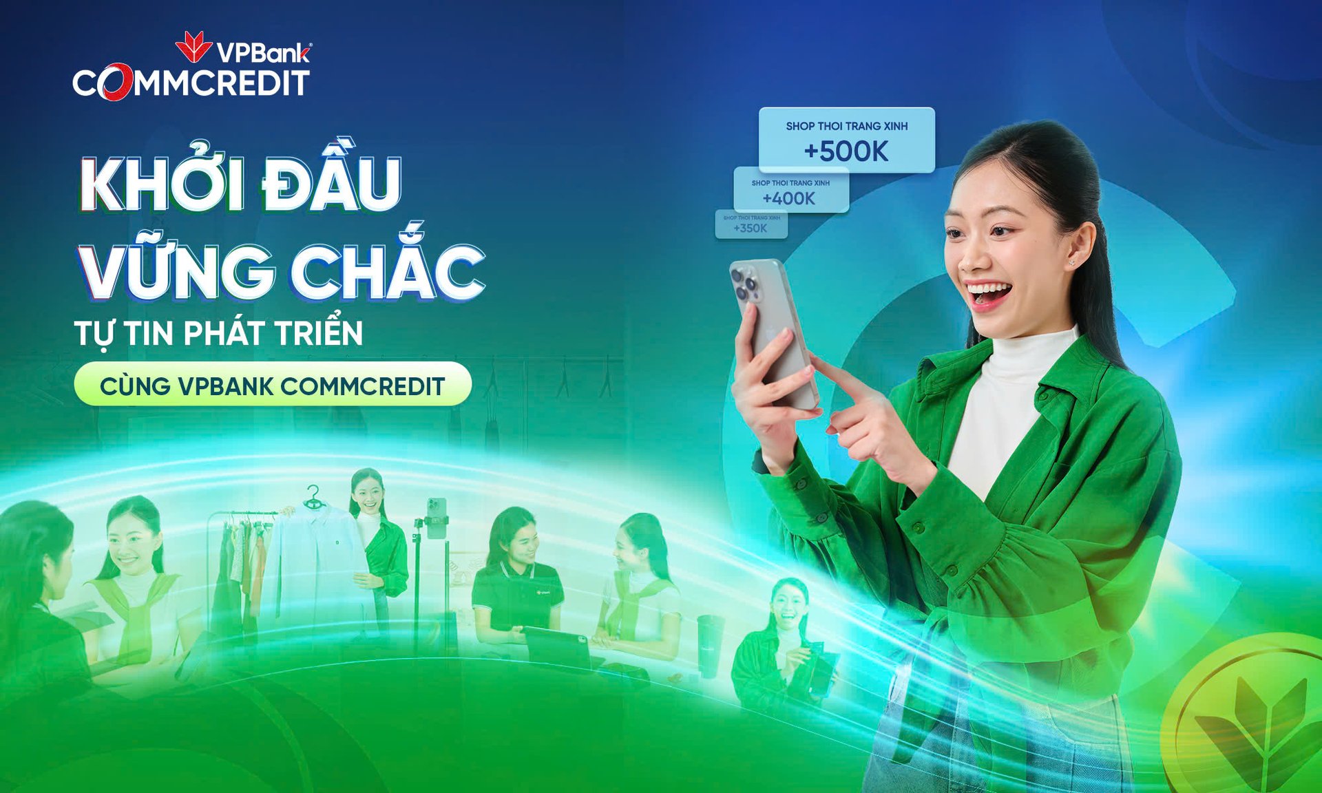 VPBank CommCredit giúp hộ kinh doanh và cá nhân kinh doanh xây dựng nền tảng vận hành bài bản ngay từ bước khởi đầu. Ảnh: VPBank.