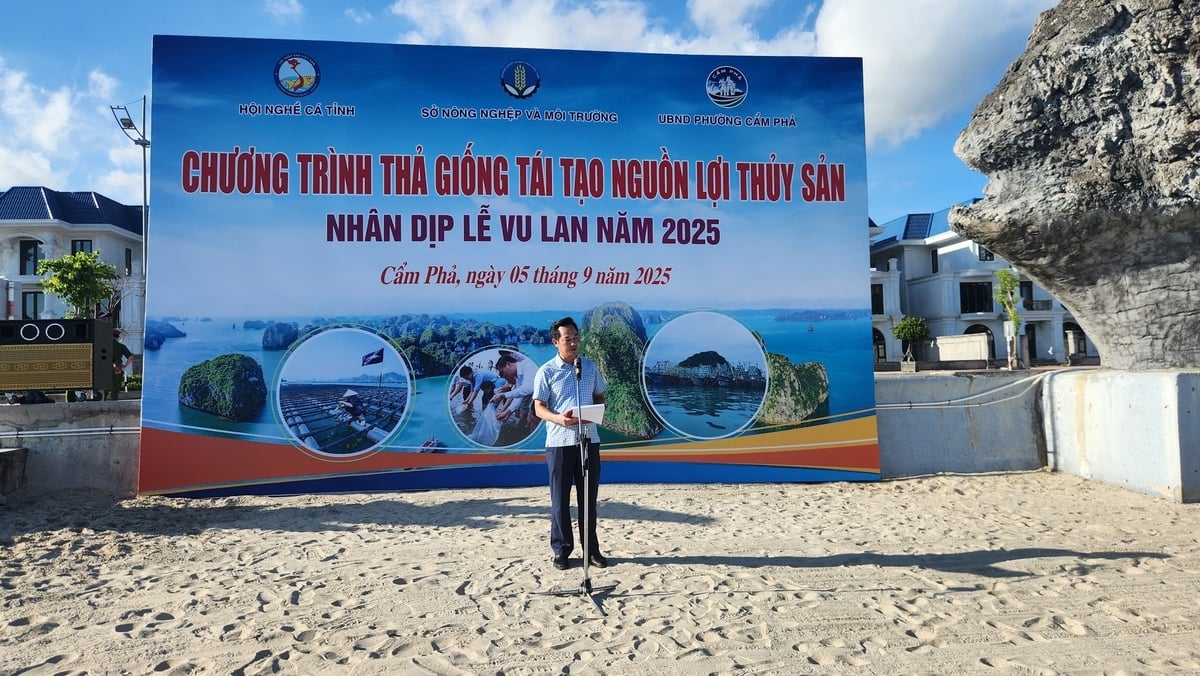 Ông Phan Thanh Nghị, Phó Giám đốc Sở Nông nghiệp và Môi trường tỉnh Quảng Ninh, phát biểu tại buổi lễ. Ảnh: Nguyễn Thành. Ông Phan Thanh Nghị, Phó Giám đốc Sở Nông nghiệp và Môi trường tỉnh Quảng Ninh, phát biểu tại buổi lễ. Ảnh: Nguyễn Thành.
