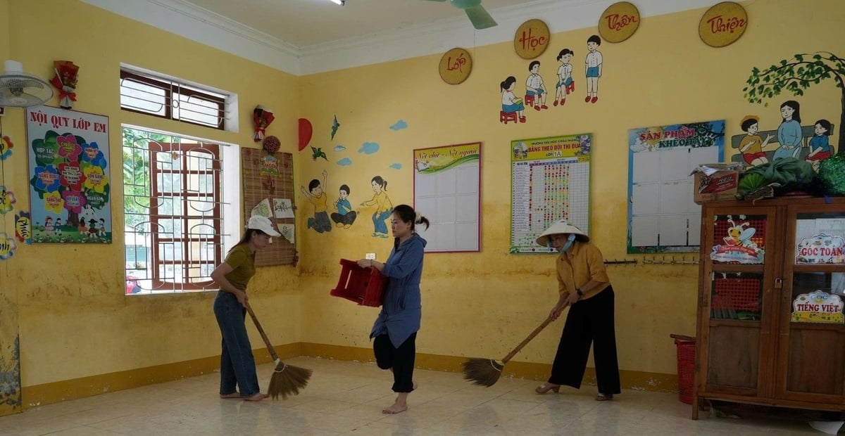 Những phòng học được quét dọn sạch sẽ. Ảnh: Phạm Tuân. Những phòng học được quét dọn sạch sẽ. Ảnh: Phạm Tuân.