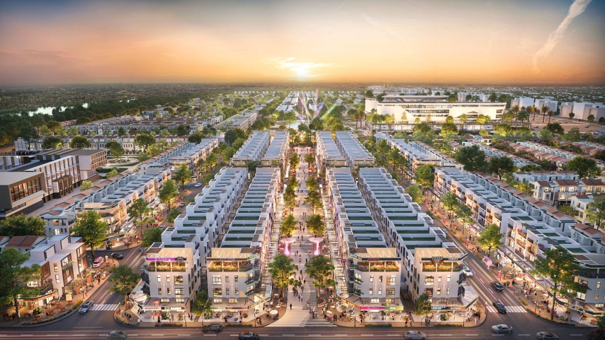 Phối cảnh các tuyến phố thương mại đa công năng tại River Park. Ảnh: Prodezi Long An.