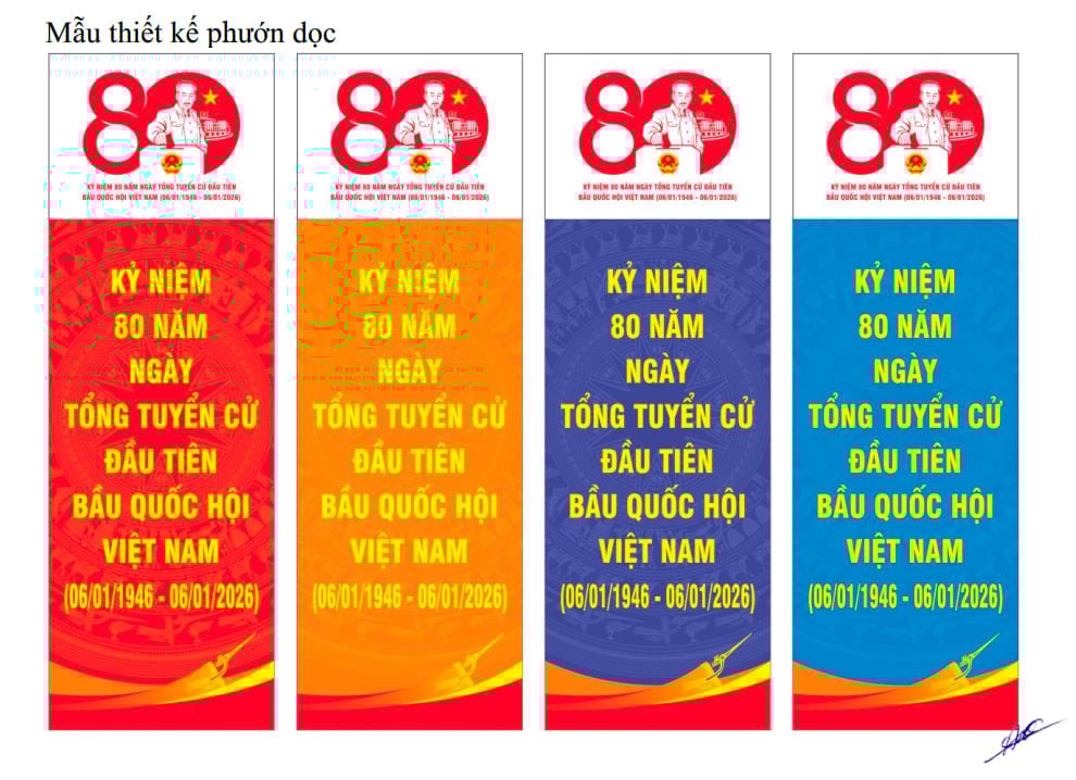 Mẫu thiết kế phướn dọc. Ảnh: Báo Văn hóa.