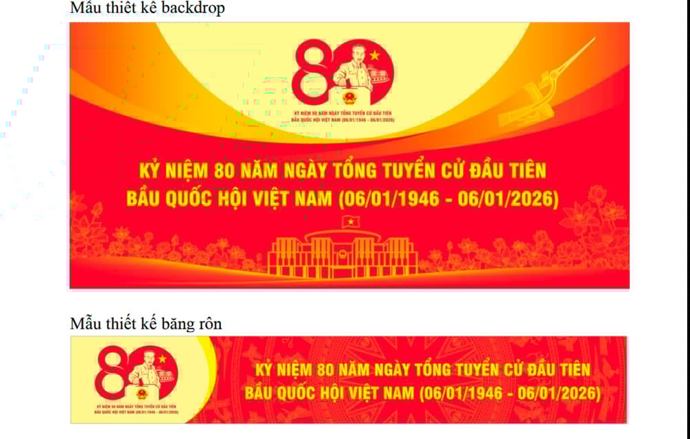 Mẫu thiết kế backdrop và băng rôn. Ảnh: Báo Văn hóa.