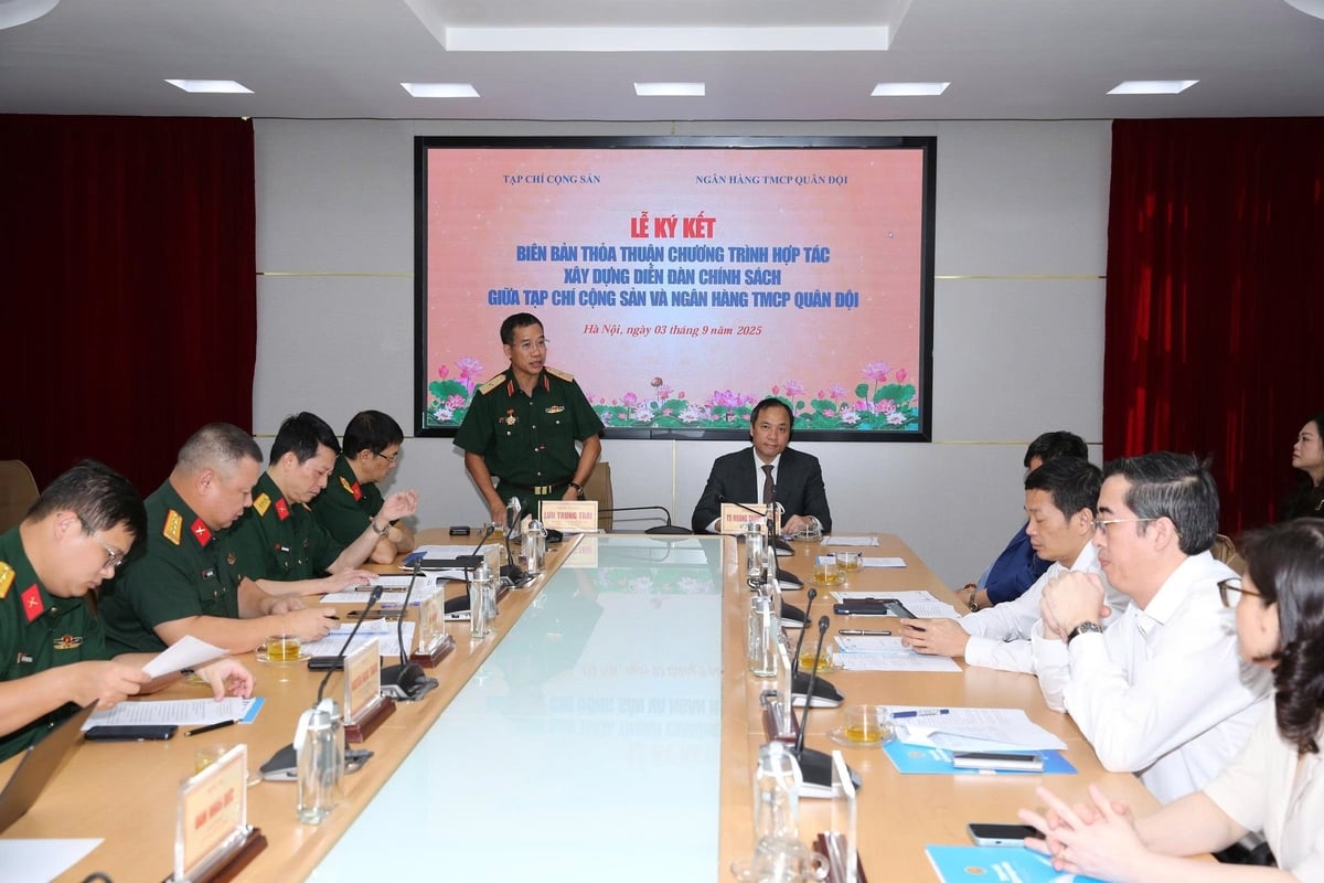 Thiếu tướng Lưu Trung Thái, Bí thư Đảng uỷ, Chủ tịch HĐQT MB phát biểu tại sự kiện. Ảnh: TN. Thiếu tướng Lưu Trung Thái, Bí thư Đảng uỷ, Chủ tịch HĐQT MB phát biểu tại sự kiện. Ảnh: TN.