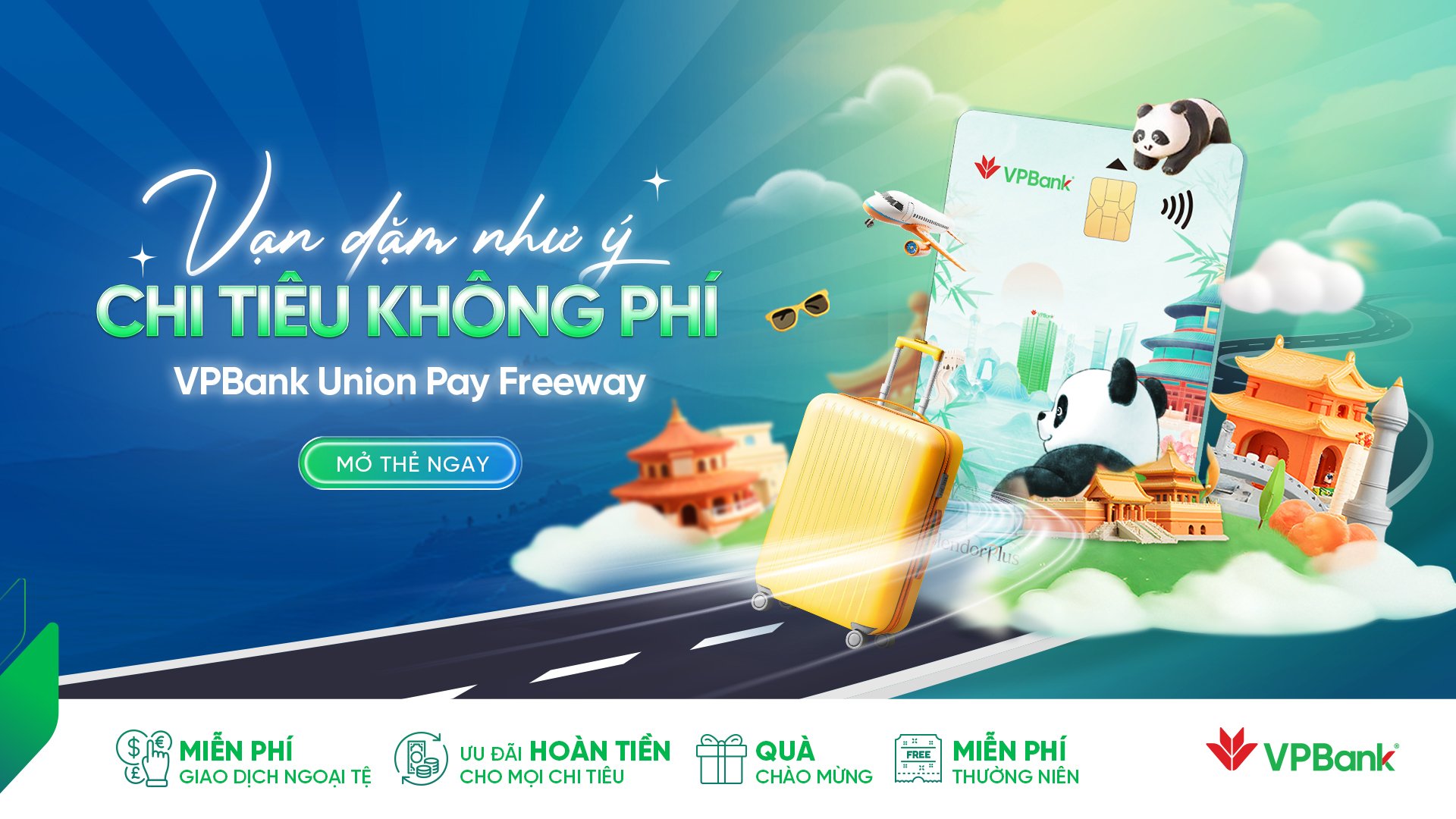 Thẻ VPBank UnionPay Freeways – chi tiêu không phí, ưu đãi hoàn tiền, đồng hành cùng bạn đến Trung Quốc. Ảnh: VPBank. Thẻ VPBank UnionPay Freeways – chi tiêu không phí, ưu đãi hoàn tiền, đồng hành cùng bạn đến Trung Quốc. Ảnh: VPBank.