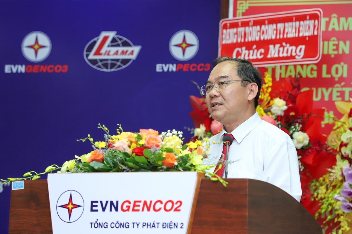 Ông Huỳnh Thanh Phong - Giám đốc Công ty Nhiệt điện Cần Thơ phát biểu tại buổi lễ. Ảnh: EVNGENCO2. Ông Huỳnh Thanh Phong - Giám đốc Công ty Nhiệt điện Cần Thơ phát biểu tại buổi lễ. Ảnh: EVNGENCO2.
