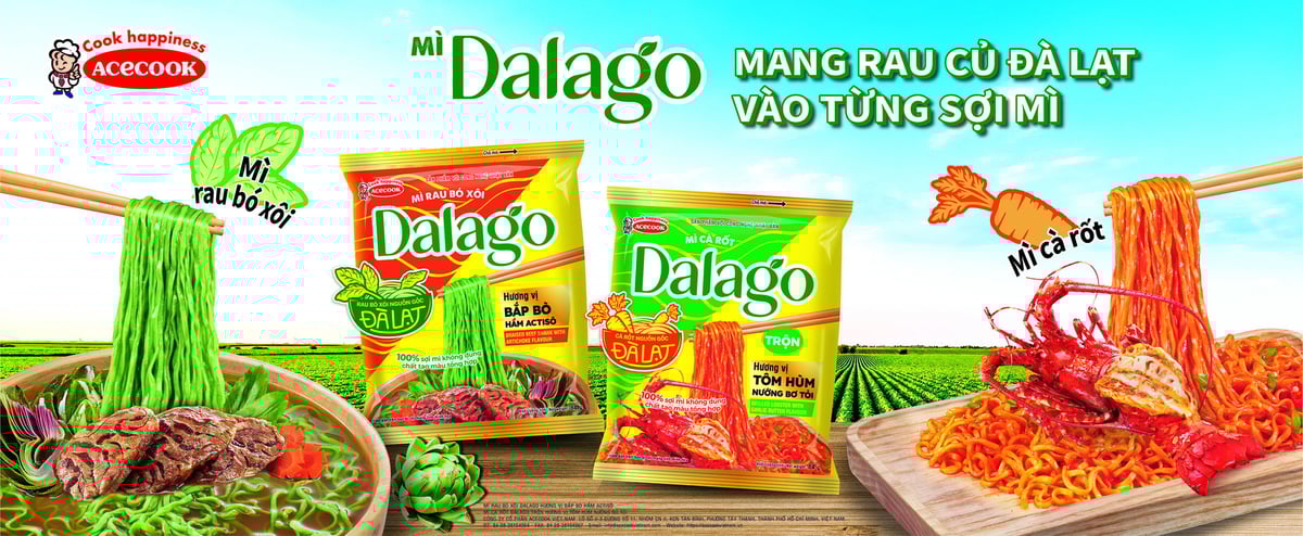 Công ty Cổ phần Acecook Việt Nam chính thức giới thiệu đến người tiêu dùng sản phẩm mì ăn liền Dalago. Ảnh: Acecook Việt Nam. Công ty Cổ phần Acecook Việt Nam chính thức giới thiệu đến người tiêu dùng sản phẩm mì ăn liền Dalago. Ảnh: Acecook Việt Nam.