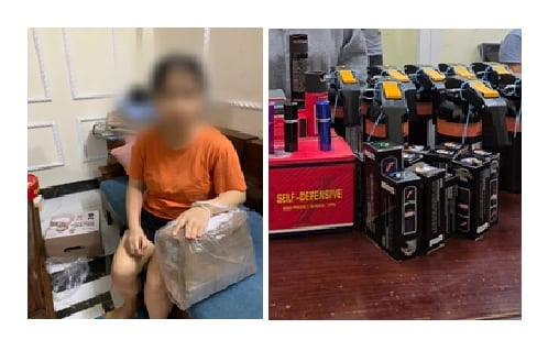 Đối tượng trong đường dây và tang vật. Ảnh: Công an TP Hà Nội. Đối tượng trong đường dây và tang vật. Ảnh: Công an TP Hà Nội.