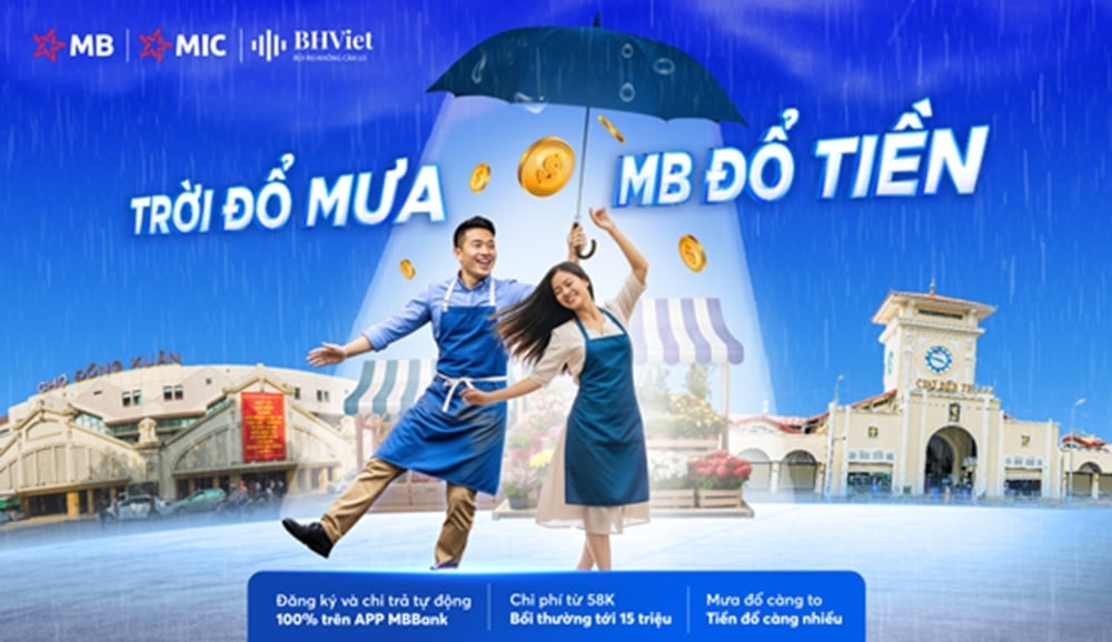 MB ra mắt gói bảo hiểm thời tiết theo chỉ số lượng mưa. Ảnh: MB.