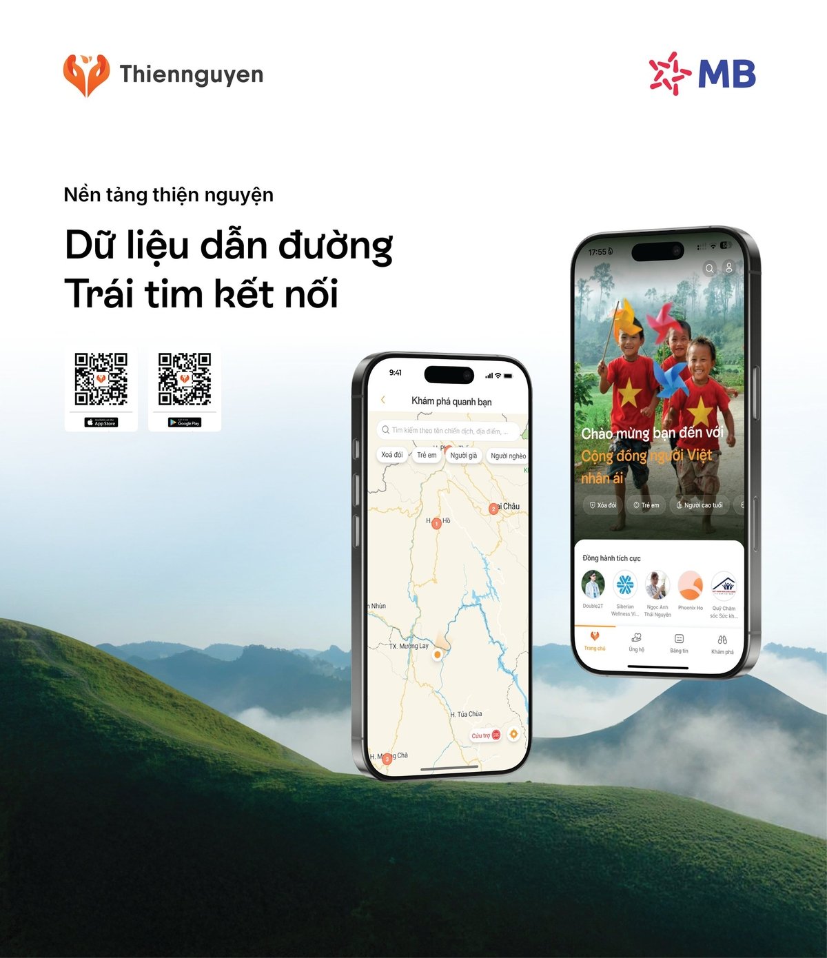 Nền tảng Thiện nguyện với thông điệp 'Dữ liệu dẫn đường, trái tim kết nối'. Ảnh: MB. Nền tảng Thiện nguyện với thông điệp 'Dữ liệu dẫn đường, trái tim kết nối'. Ảnh: MB.